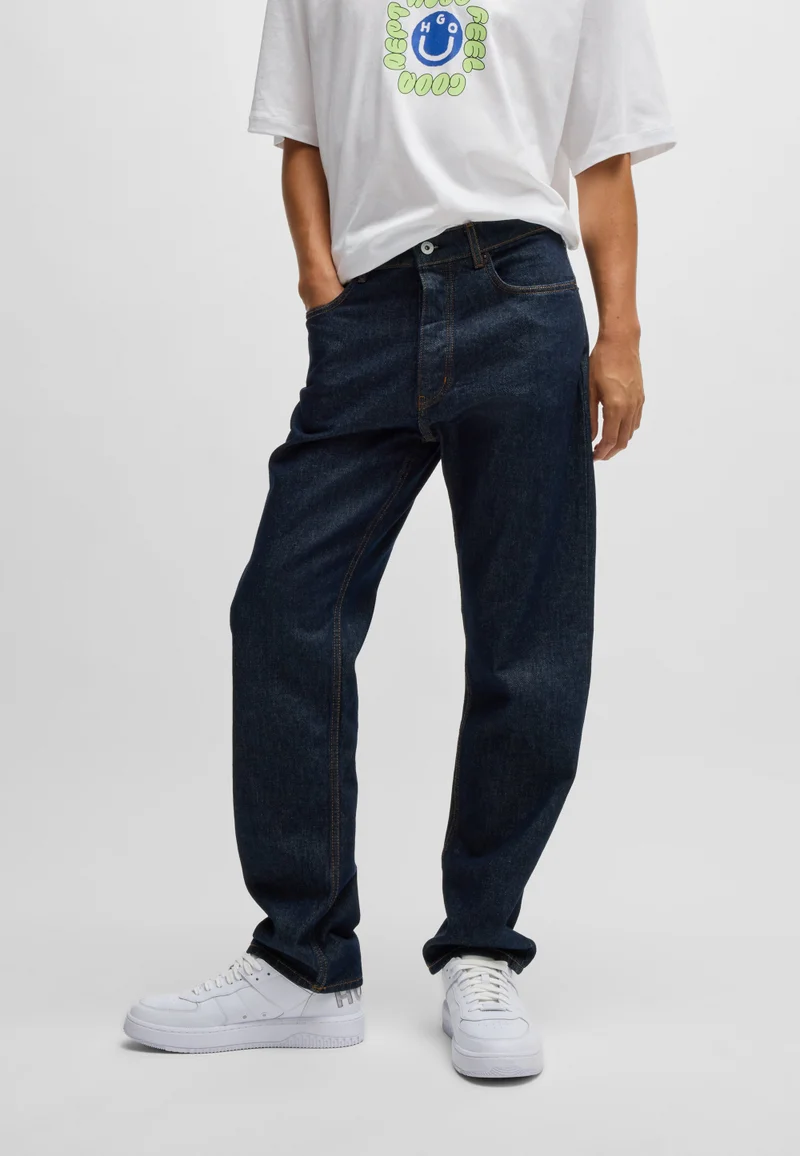 هوجو Regular-fit jeans in dark-blue denim