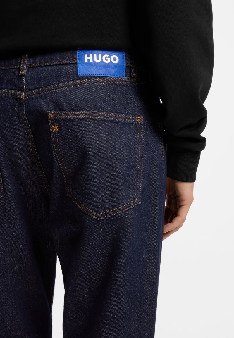 HUGO Dark Blue Regular-fit jeans in dark-blue denim for Men | Best Price UAE