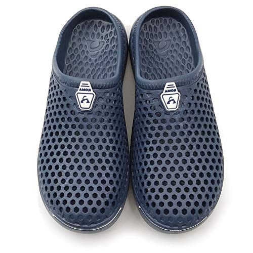 Amoji Garden Clogs Shower Sandals Yard Gardening Beach Water Plastic Rubber House Indoor YY161 Navy 8 Women/7 Men - Image 5