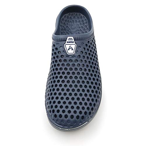 Amoji Garden Clogs Shower Sandals Yard Gardening Beach Water Plastic Rubber House Indoor YY161 Navy 8 Women/7 Men - Image 2