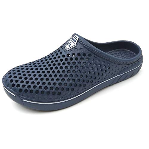 Amoji Garden Clogs Shower Sandals Yard Gardening Beach Water Plastic Rubber House Indoor YY161 Navy 8 Women/7 Men - Image 1