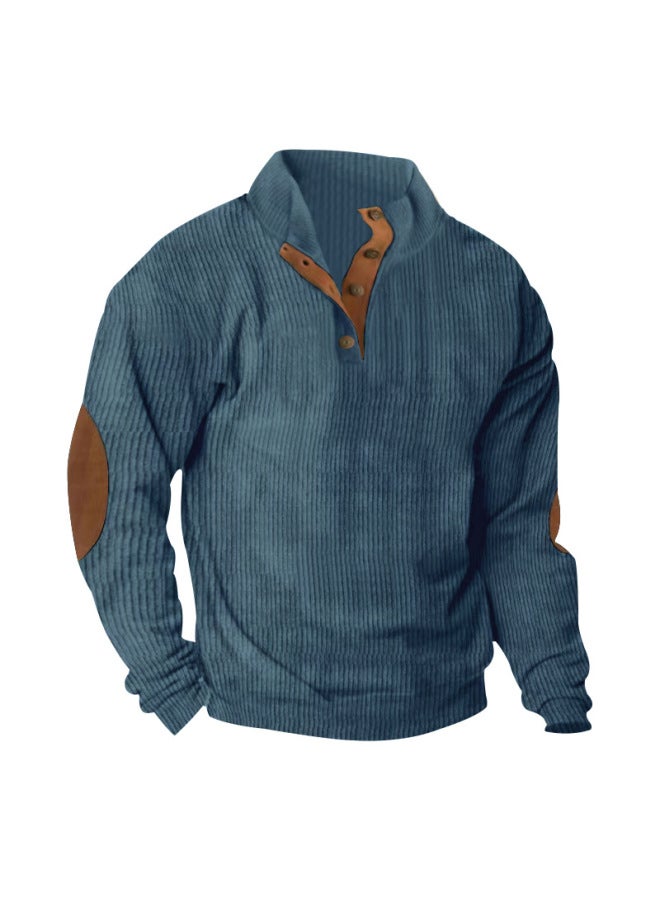 Autumn And Winter New Men's Clothing Hot Outdoor Casual Long-sleeved Sweatshirts Stand-up Collar Corduroy Sweatshirts - Image 3