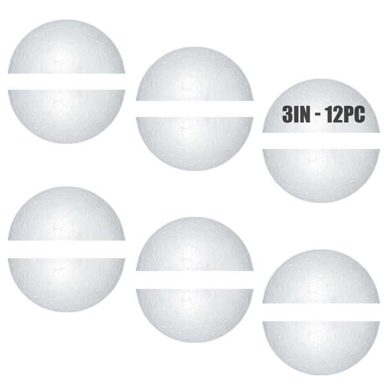 AHKUNMT Styrofoam Half Balls 3 Inch12PC Large White Half Foam Balls for Crafts DIY Craft Giant Foam Balls for Home and SchoolSmooth Solid Round Balls Half styrofoam3in12pc - Image 3