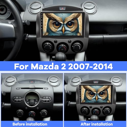 EKAT 2G64G Car Radio for Mazda 2 20072014 9 inch Touch Screen Car Play Android 13 Mazda 2 Stereo CarplayAndroid AutoEQ AudioBluetoothSWC AHD Backup Camera - Image 3