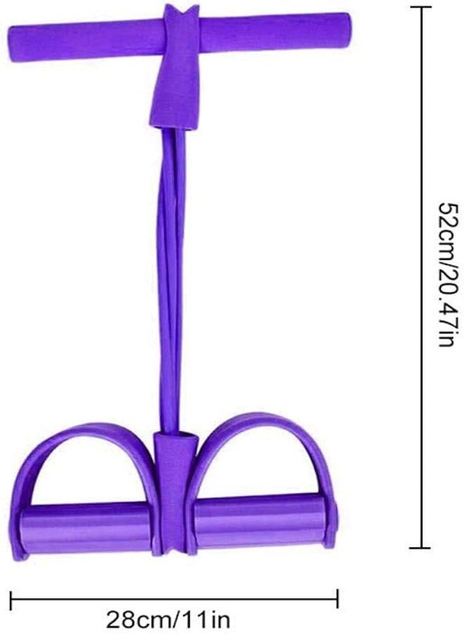 KERFORA 4-Tube Yoga Pedal Resistance Band Puller, Crossfit Fitness Equipment for Bodybuilding, Tummy/Abdomen/Waist/Arm/Leg Stretching & Slimming, Unisex Training Tool (Multicolor) - Image 3