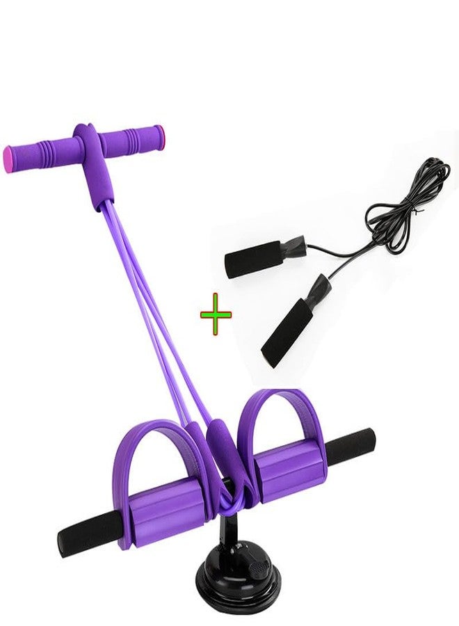 KERFORA 4-Tube Yoga Pedal Resistance Band Puller, Crossfit Fitness Equipment for Bodybuilding, Tummy/Abdomen/Waist/Arm/Leg Stretching & Slimming, Unisex Training Tool (Multicolor) - Image 5
