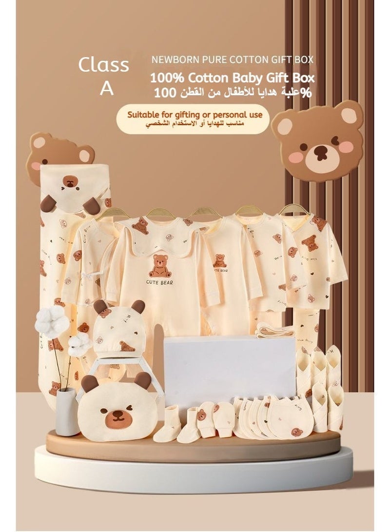 KOYIS 22 PCS Baby Gift Set Box - For Baby Boys & Girls, 100% Cotton Baby Clothes Hat Bear Pillow Towels, Premium-cloth, 0-3 Months - Teddy Bear - Image 2