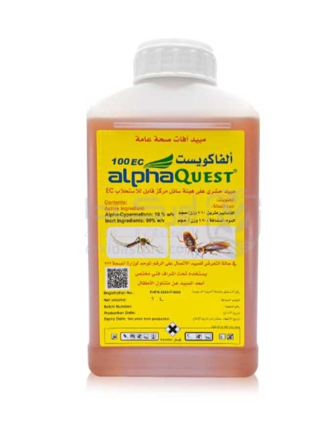 Alpha Quest 100 EC Insecticide Liquid to Eliminate Cockroaches Ants Mosquitoes Fleas and Many Crawling and Flying Insects 1 Liter - Image 1