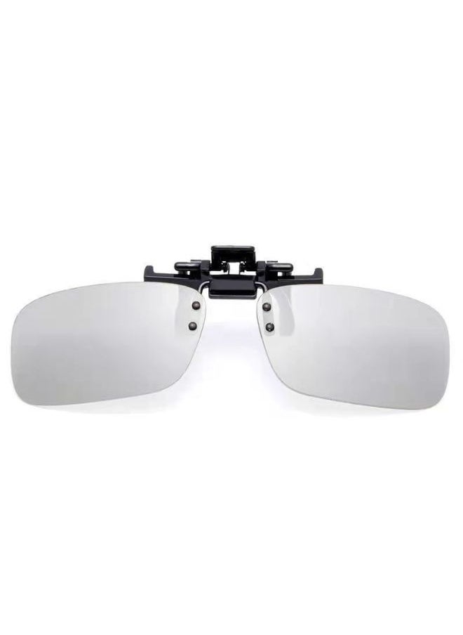 Generic Clip 3d Glasses TV Universal Computer Myopia Clip 3D Glasses Reald Round Polarized HD Three-dimensional Suit-Color:Square Clip 1 Pair  - Image 1