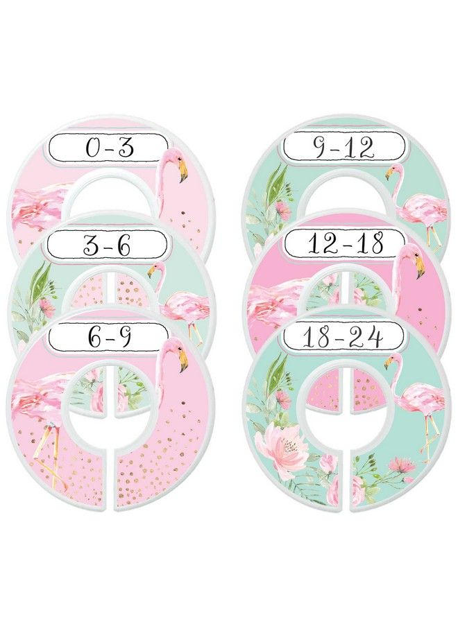 Mumsy Goose Nursery Closet Dividers Baby Girl Clothes Dividers Floral Flamingoes - Image 2