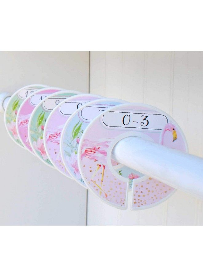 Mumsy Goose Nursery Closet Dividers Baby Girl Clothes Dividers Floral Flamingoes - Image 3