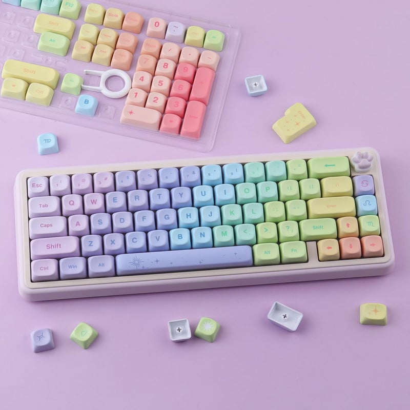 Hyekit PBT Keycaps MOA Profile Cute Keycaps 130 Keys Dye-Sublimation Kawaii Keycap Set for Cherry MX Magnetic Switches Mechanical Keyboard - Image 3