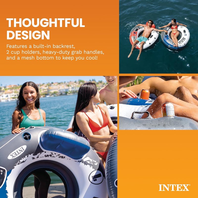 Intex 58825 River Run 1 Inflatable Tube with Backrest - Multi Color - Image 5