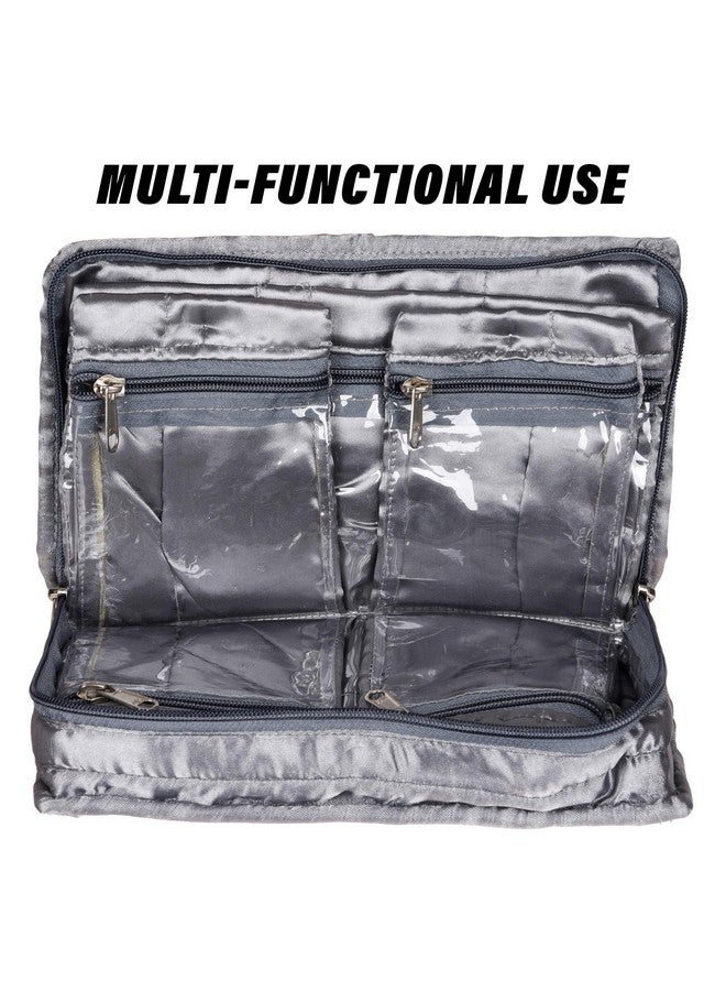 Hearts Makeup Storage Bag | Vanity Organizer | Makeup Pouch | Pendant Organizer | Cosmetic Kit For Travel | 6 Pouch Organizer | Moti Jewellery Organizer | Large | Pack Of 3 | Multi - Image 4