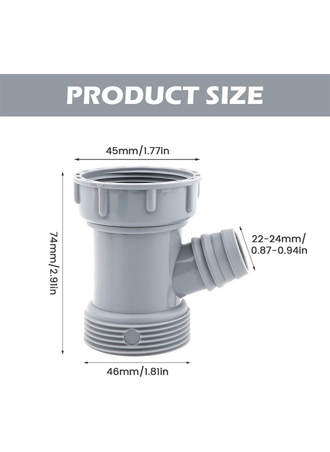 HY Kitchen Sink Drain Pipe Adapter, Y-Shaped Flex Hose Connector with Gaskets for Dishwasher Tailpiece (Gray)  - Image 2