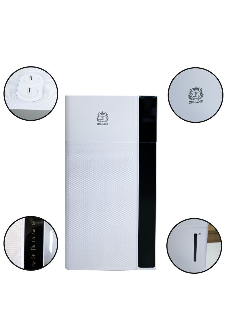 ديلوكس مرطب هواء بالبخار الساخن والبارد سعة 16 لتر مرطب هواء بالموجات فوق الصوتية للاستخدام في المنزل والمكتب مع درجة حرارة قابلة للتعديل وتشغيل صامت - Image 1