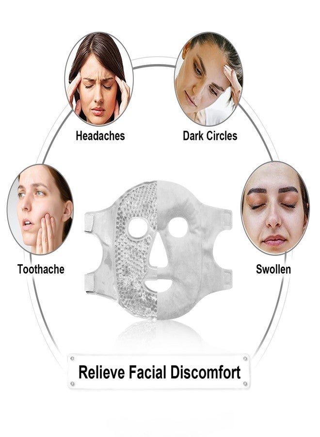 كونبيلا أقنعة كونبيلا الباردة للعينين، قناع ثلجي للوجه، كمادات ساخنة وباردة للهالات السوداء، الانتفاخ، الصداع النصفي، الصداع، التوتر، الاحمرار، أقنعة تبريد للوجه للنساء والرجال، للعناية بالبشرة - Image 2