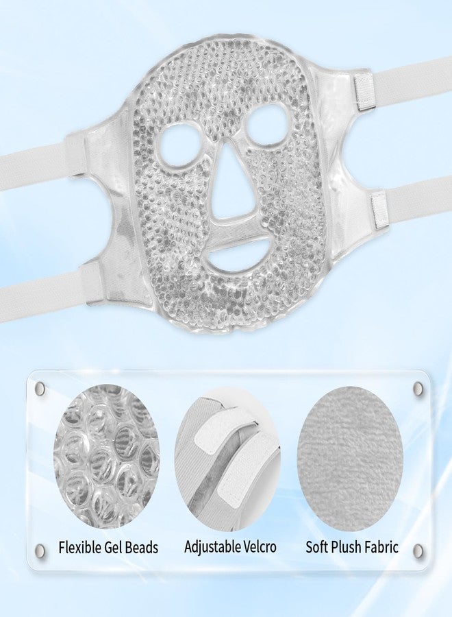 كونبيلا أقنعة كونبيلا الباردة للعينين، قناع ثلجي للوجه، كمادات ساخنة وباردة للهالات السوداء، الانتفاخ، الصداع النصفي، الصداع، التوتر، الاحمرار، أقنعة تبريد للوجه للنساء والرجال، للعناية بالبشرة - Image 3