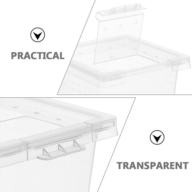 20 قطعة صندوق تربية الزواحف الشفاف من البولي بروبيلين، حاوية إطعام وحفظ الثعابين والسحالي - Image 4