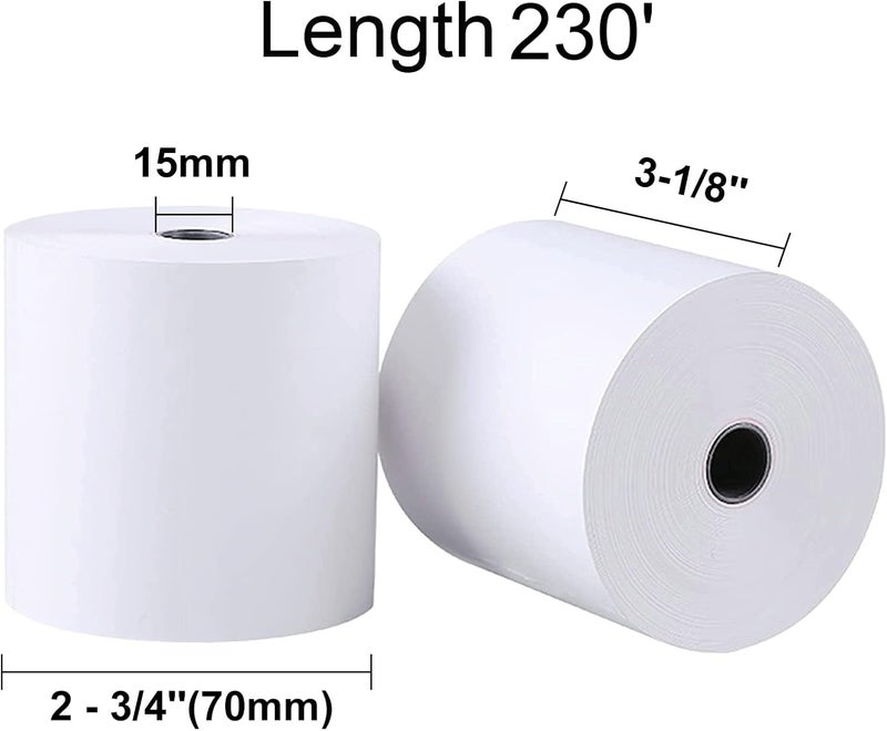 LabelMore Thermal Receipt Paper 3 1/8''x 230', Credit Card Paper Rolls, Cash Register Roll, Premium Pos Thermal Printer Paper (10 Rolls) - Image 2
