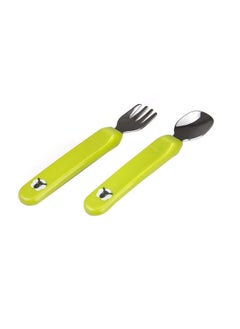 kidsme Premier Spoon And Fork For Baby Girl Or Boy From 12 Months And Above Lime  - Image 3