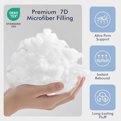 CASAJOY Pack of 2 12x20 Outdoor Pillow Inserts Water Resistant Throw Pillow Inserts Outdoor Lumbar Pillow for Patio Furniture Sofa Bed Living Room Garden Decorative Waterproof Pillow Inserts - Image 3