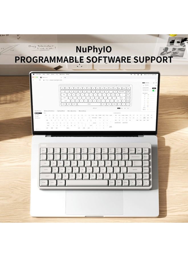 NuPhy Node75 Wireless Mechanical Keyboard, 75% Hot Swappable Custom Low Profile Keyboard, 84 keys Computer Gaming Keyboards, Supports Touch Gestures, PBT Keycaps, RGB Backlit, Bluetooth/2.4GHz/USB-C - Image 3