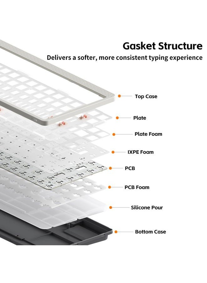 NuPhy Node75 Wireless Mechanical Keyboard, 75% Hot Swappable Custom Low Profile Keyboard, 84 keys Computer Gaming Keyboards, Supports Touch Gestures, PBT Keycaps, RGB Backlit, Bluetooth/2.4GHz/USB-C - Image 5