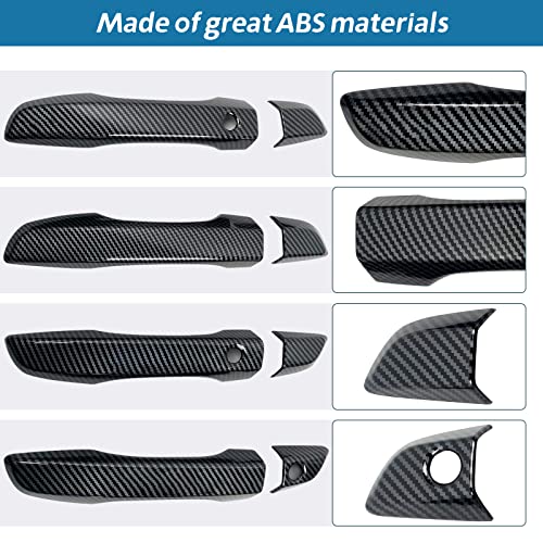 BENXUTO Door Handle Cover Trim Compatible With 10th Gen Honda Civic Sedan Hatchback Coupe Type R 2016 2017 2018 2019 2020 2021 Exterior Door Handles with smart Entry keyhole Carbon Fiber style Car Decoration - Image 5