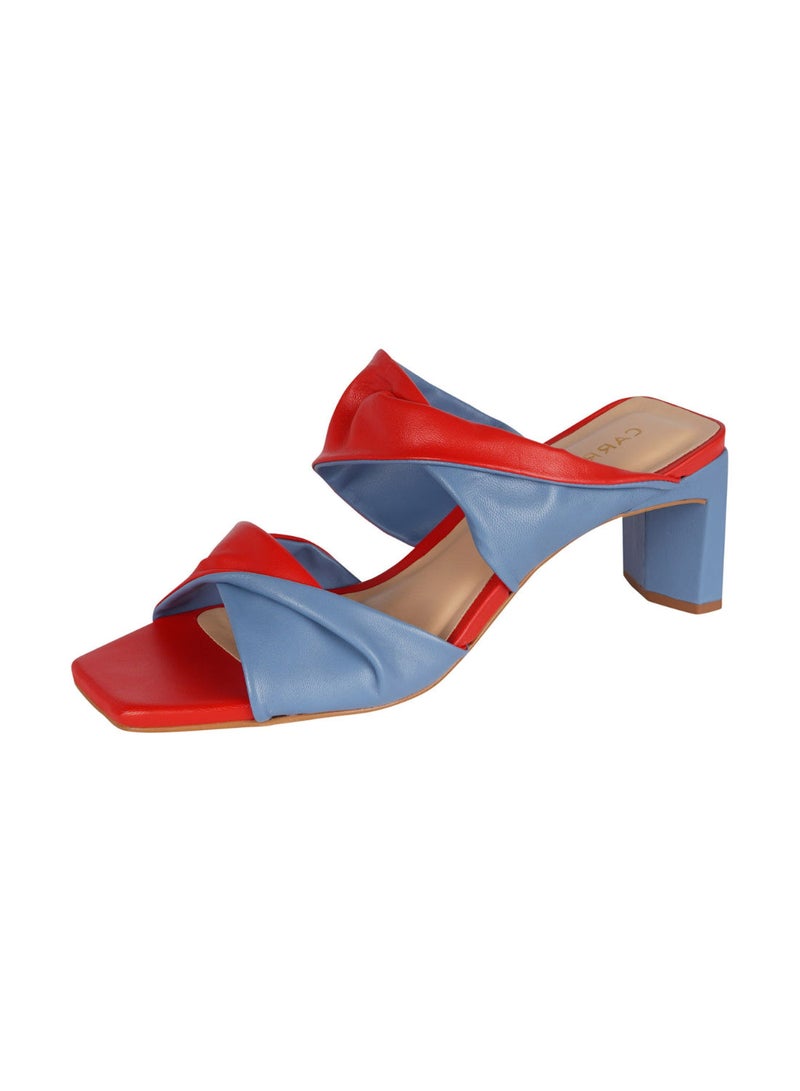 Carrano Ladies Open Mule Duo Twist Thin Heel Leather 341019 Cab0769 - Image 3