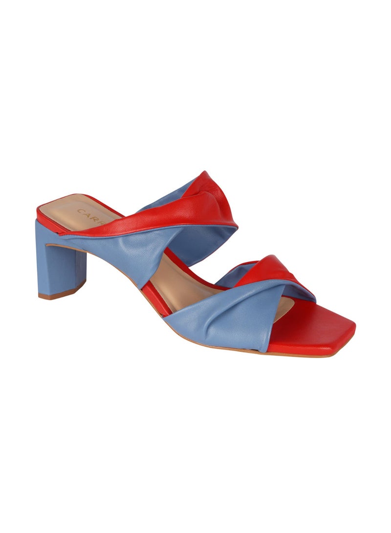 Carrano Ladies Open Mule Duo Twist Thin Heel Leather 341019 Cab0769 - Image 1