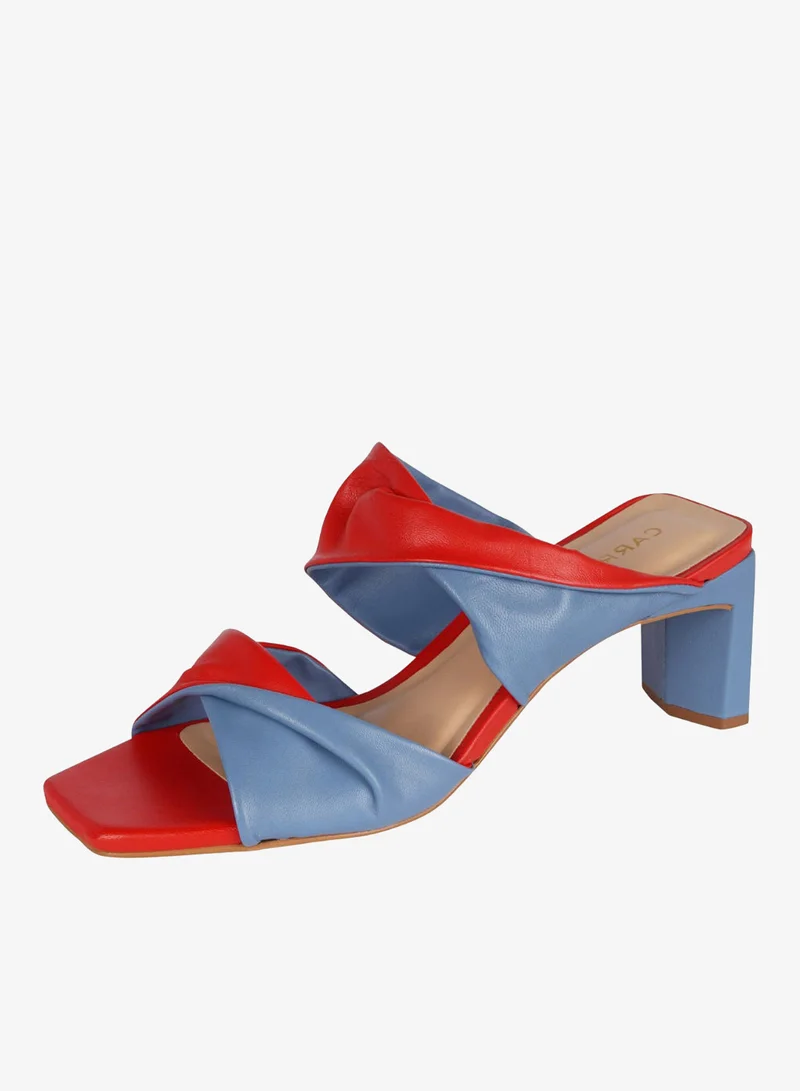Carrano Multicolour Carrano Ladies Open Mule Duo Twist Thin Heel Leather 341019 Cab0769 for Women | Best Price UAE