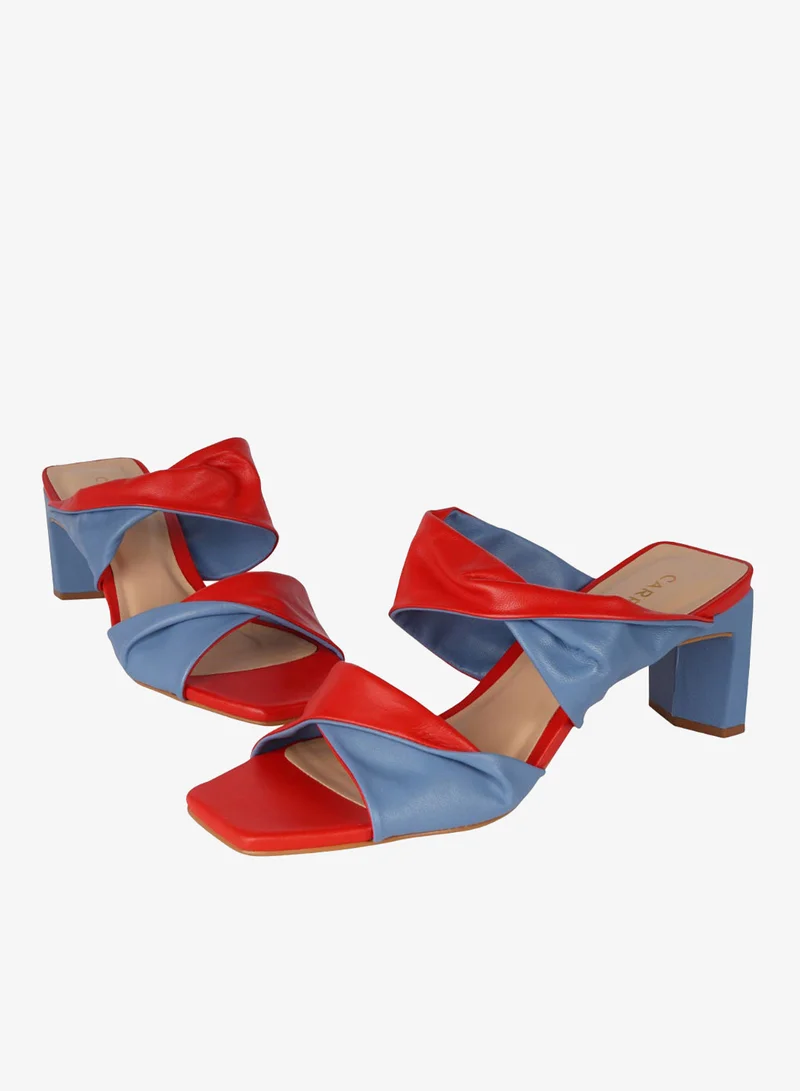 كارانو كارانو نسائي مفتوح مدبب بكعب رفيع جلد