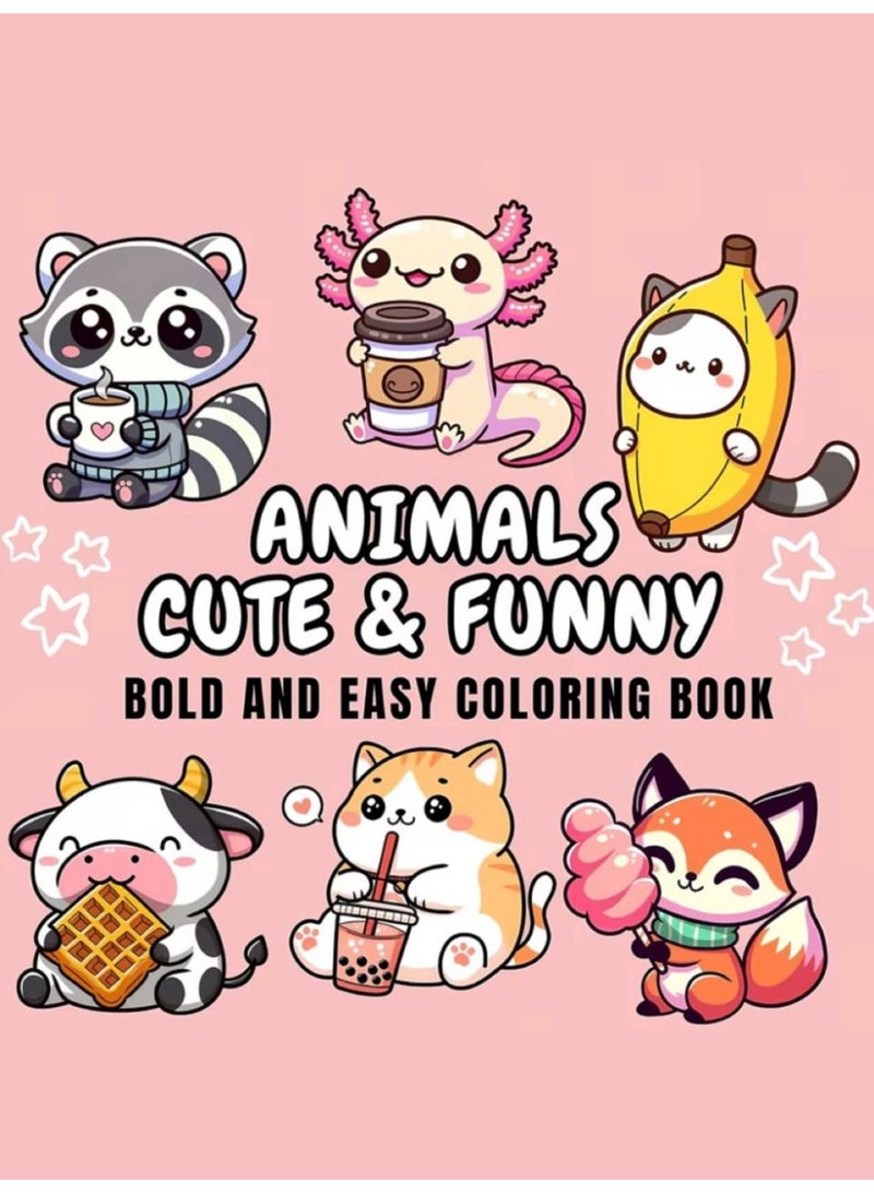 Cute Animal Coloring Book for Kids & Toddlers - Bold & Easy Designs - 24 Thick Pages, 20x20cm - Image 1