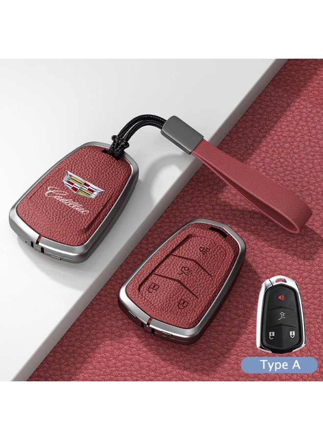 كاديلاك حالة حماية مفتاح السيارة الجلدية الممتازة مناسبة لكاديلاك XT5 XT6 XT4 CT5 CT6 ATSL XTS GT4 حالة قشرة مفتاح السيارة - Image 1