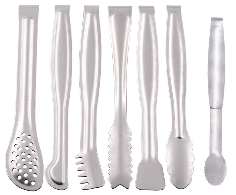 HINMAY Small Serving Tongs Set 6-Inch Appetizer Tongs Stainless Steel Mini Tongs, Set of 6 - Image 1