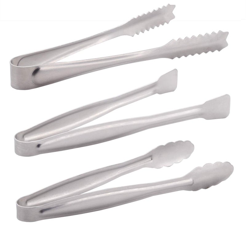 HINMAY Small Serving Tongs Set 6-Inch Appetizer Tongs Stainless Steel Mini Tongs, Set of 6 - Image 4