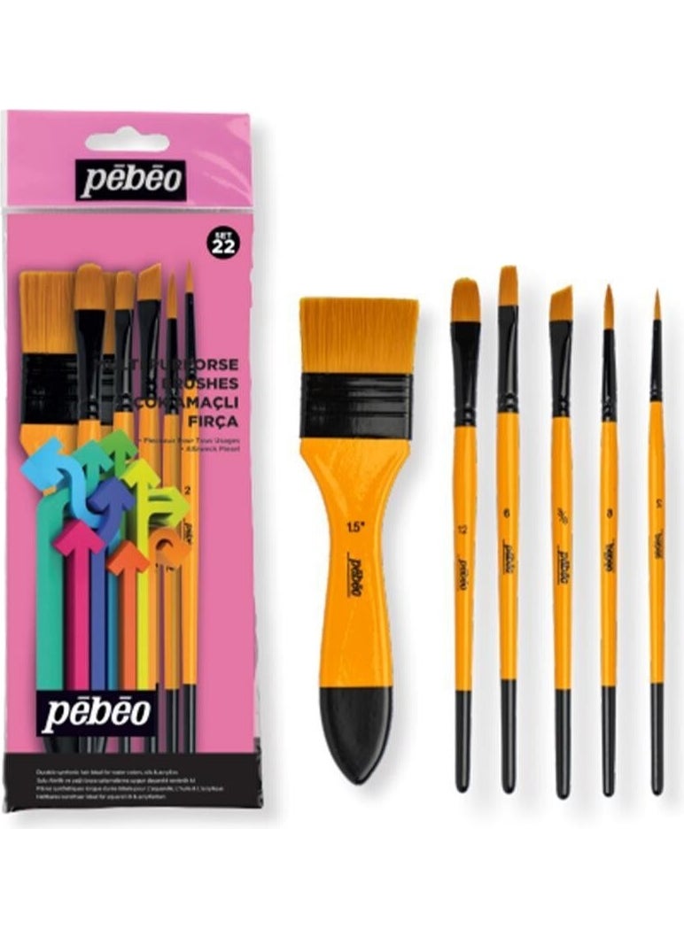 Pebeo 6 Piece Brush Set 
