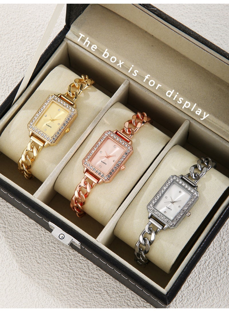 3pcs lady's elegant and exquisite watch set, grand and versatile, suitable for wearing in multiple scenes, as a holiday birthday gift for girlfriend/sisters/mother - Image 1