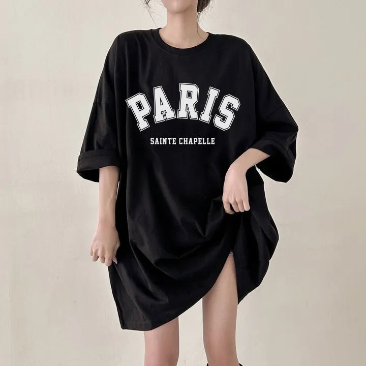 Factory Tide Brand Cotton Women'S Long Short Sleeve T-Shirt Women'S 2024 Loose Half Sleeve Design Sense - Image 3