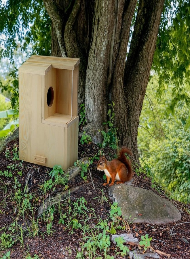 GlikCeil 1 Set Large Squirrel Nesting Box Wooden Squirrel Family House for Outside with Screws Pine with Coating Hanging Winter House for Outdoor Garden Shelter Breeding Living, 15"x11"x 6" - Image 4