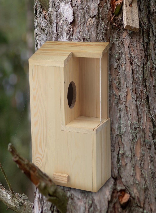 GlikCeil 1 Set Large Squirrel Nesting Box Wooden Squirrel Family House for Outside with Screws Pine with Coating Hanging Winter House for Outdoor Garden Shelter Breeding Living, 15"x11"x 6" - Image 5