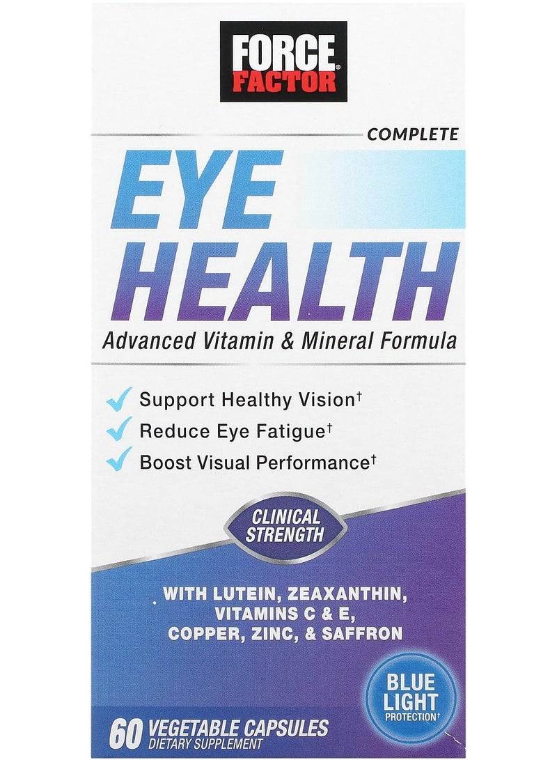 Force Factor Complete Eye Health Advanced Vitamin & Mineral Formula 60  Vegetable Capsules