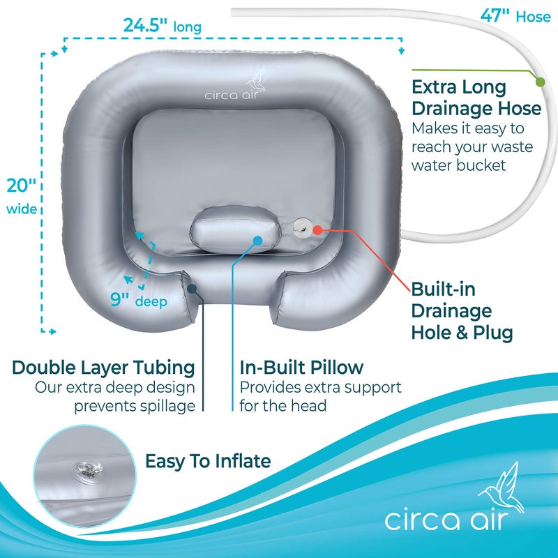 CIRCA AIR Inflatable Sink For Locs Detox - Tub For Dreads With Pillow, Hair Washing Basin, Shampoo Basin, Portable Hair Washing Station for locs - Image 4