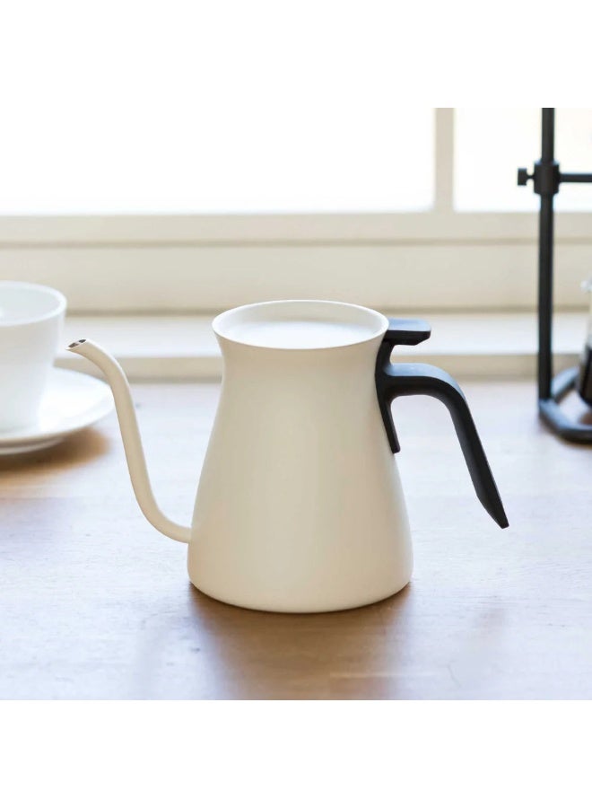 Kinto Pour Over Kettle, 900ml / 30oz, Stainless Steel Gooseneck Coffee Kettle, White - Image 3