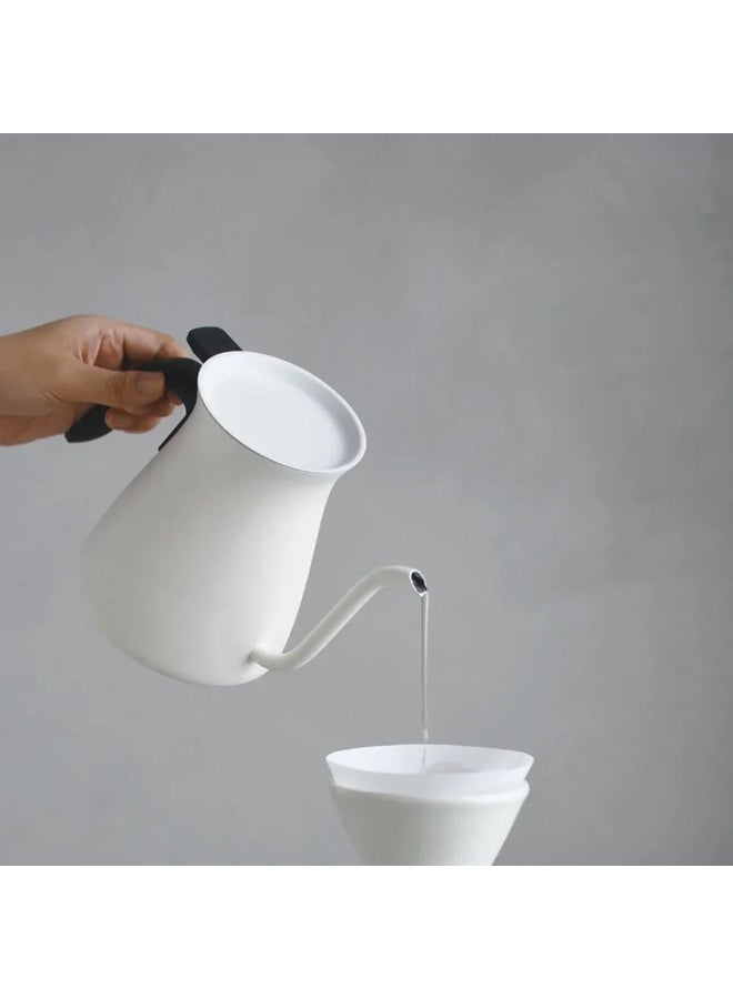 Kinto Pour Over Kettle, 900ml / 30oz, Stainless Steel Gooseneck Coffee Kettle, White - Image 2