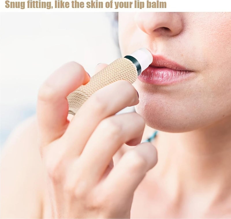 Trendy varied sizing alternatives hejhncii Fashionable Lip Balm Keyring Lipstick Holder Keychain Elastic Clip On Cosmetic Case Practical Travel Storage Accessory Clip On Chapsticks Storage Pouch Elegant practical multi-option build - Image 4