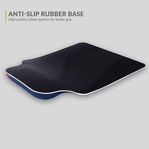 Tizum Gel Mouse Pad | Memory Foam Cushion Mousepad with Gel Wrist Rest Support & Pain Relief, Ergonomic Design | Non-Slip Rubber Base | Suitable for Gaming, Computer, Laptop, Home & Office (Blue) - Image 5