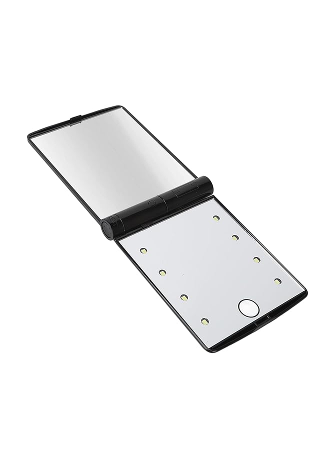 erorex Lighted Makeup Mirror Foldable Dimming 8Pcs Light Chips Portable Led Double Sided Cosmetic Mirror For Outdoor Black - Image 5