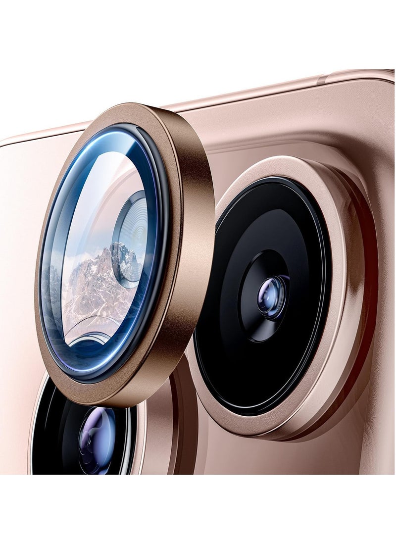 ميجوفاست واقي عدسة الكاميرا لهاتف iPhone 16 Pro/iPhone 16 Pro Max واقي شاشة من الزجاج المقسى غطاء كاميرا فردي معدني مصنوع من التيتانيوم الصحراوي - Image 1